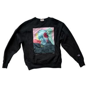 Champion Black Multicolor Graphic Men's Crewneck Post Malone Sweater